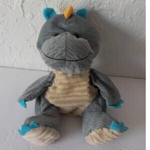 Hand Puppet Plush Gray Happy Dinosaur Hippo 9"